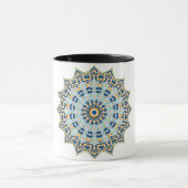 Mandala Blue und Orange Tasse (Zentrum)