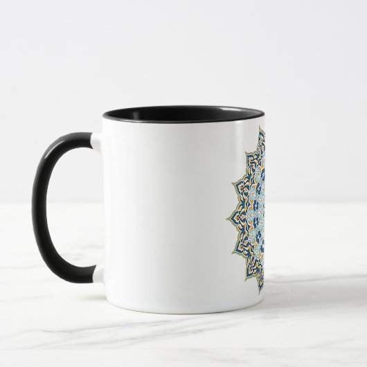 Mandala Blue und Orange Tasse (Links)