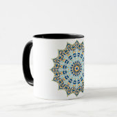 Mandala Blue und Orange Tasse (Vorderseite Links)