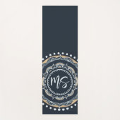 Mandala Blue White Personalisiert Yogamatte (Vorderseite)