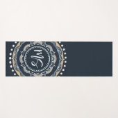 Mandala Blue White Personalisiert Yogamatte (Vorderseite (Horizontal))