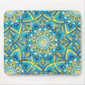 Mandala Blue Yellow Turquoise Pattern Mousepad (Vorne)