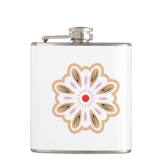 Mandala Blume Art Print | Boho Decor Flachmann (Vorderseite)