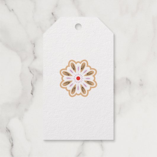 Mandala Blume Art Print | Boho Decor Geschenkanhänger (Rückseite)