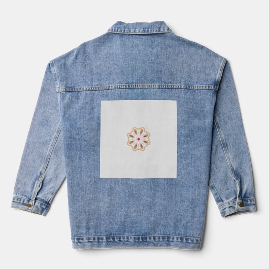 Mandala Blume Art Print | Boho Decor Jeansjacke (Rückseite)