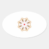 Mandala Blume Art Print | Boho Decor Ovaler Aufkleber (Vorderseite)