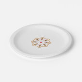 Mandala Blume Art Print | Boho Decor Pappteller (Schrägansicht)