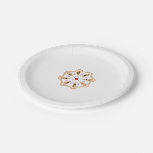 Mandala Blume Art Print | Boho Decor Pappteller (Schrägansicht)