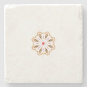 Mandala Blume Art Print | Boho Decor Steinuntersetzer (Vorderseite)