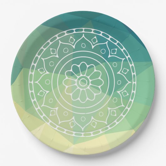 Mandala Blume Boho Inspiration Pappteller (Vorderseite)