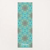 Mandala Blume Circle Pattern Ocean Blue Yogamatte (Vorderseite)
