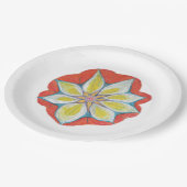 Mandala Blume Custom Paper Teller 9 in (Schrägansicht)