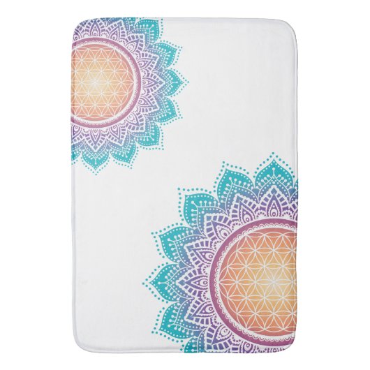 Mandala Blume der Lebenssonne Badematte (Vorderseite Vertikal)