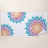 Mandala Blume der Lebenssonne Strandtuch (Vorderseite)