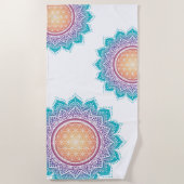 Mandala Blume der Lebenssonne Strandtuch (Vorderseite)