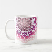 Mandala - Blume des Lebens - Rose Kaffeetasse (Links)