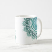 Mandala Blume des Lebens türkis spirituell Kaffeetasse (VorderseiteRechts)