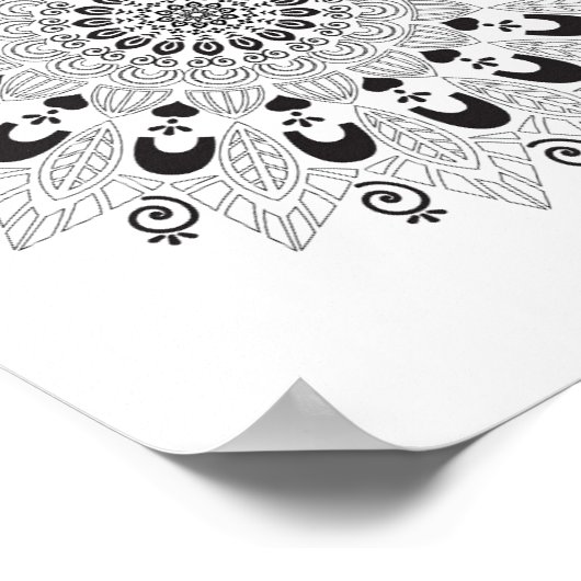 Mandala Blume Design Coloring Page Poster (Ecke)