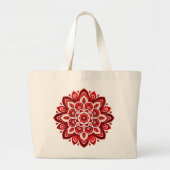 Mandala / Blume Design Jumbo Stoffbeutel (Vorne)