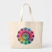 Mandala / Blume Design Jumbo Stoffbeutel (Vorne)