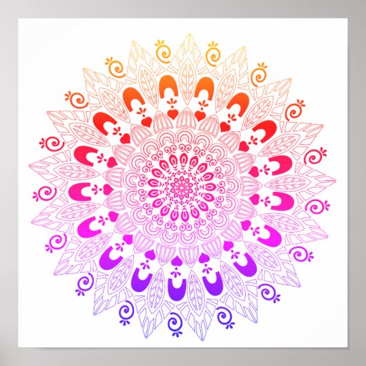 Mandala Blume Design Poster (Vorne)