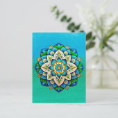 Mandala / Blume Design Postkarte (Stehend Vorderseite)