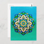 Mandala / Blume Design Postkarte (Vorne/Hinten)