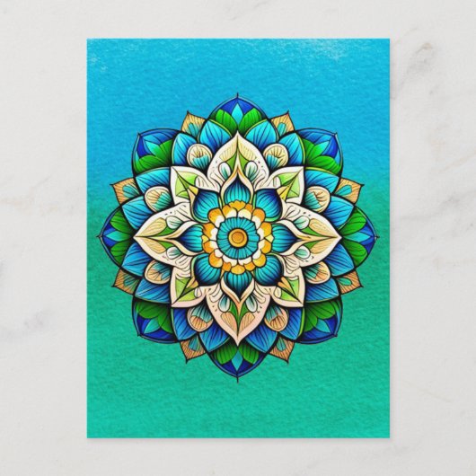 Mandala / Blume Design Postkarte (Vorderseite)