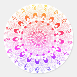 Mandala Blume Design Runder Aufkleber