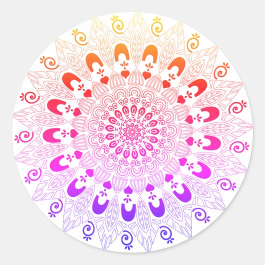 Mandala Blume Design Runder Aufkleber (Vorderseite)