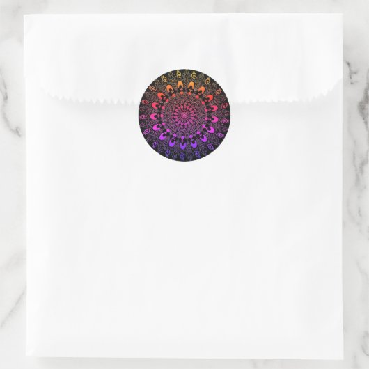 Mandala Blume Design Runder Aufkleber (Tasche)
