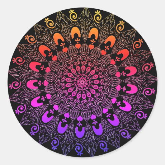 Mandala Blume Design Runder Aufkleber (Vorderseite)