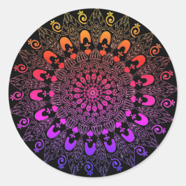 Mandala Blume Design Runder Aufkleber