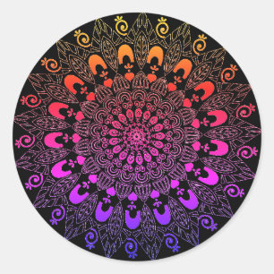 Mandala Blume Design Runder Aufkleber