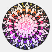 Mandala Blume Design Runder Aufkleber (Vorderseite)