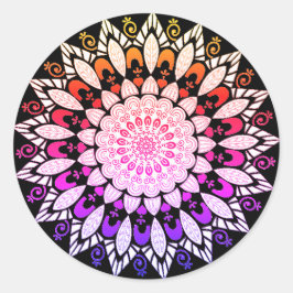 Mandala Blume Design Runder Aufkleber