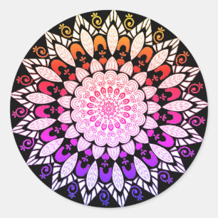 Mandala Blume Design Runder Aufkleber