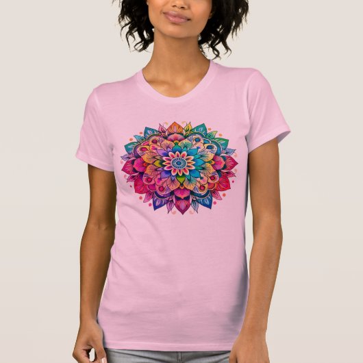 Mandala / Blume Design T-Shirt (Vorderseite)