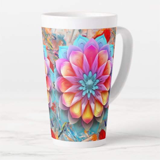 Mandala Blume Design Tasse (Rechte Ecke)