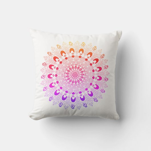 Mandala Blume Design Throw Kissen (Vorderseite)