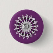 Mandala Blume Design Throw Kissen Button (Vorderseite)