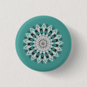 Mandala Blume Design Throw Kissen Button (Vorderseite)