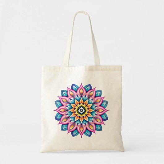 Mandala / Blume Design Tragetasche (Vorne)
