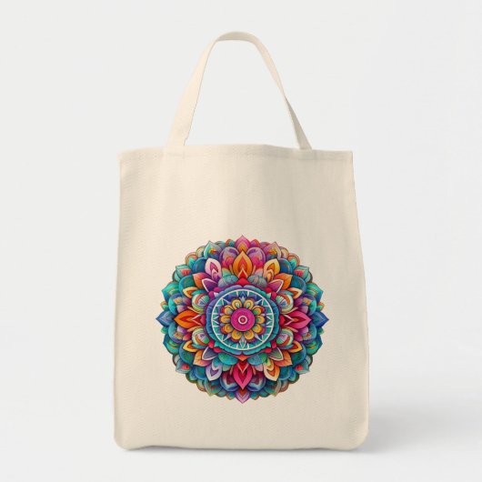 Mandala / Blume Design Tragetasche (Vorne)