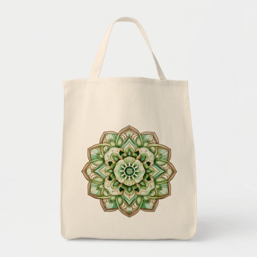 Mandala / Blume Design Tragetasche (Vorne)