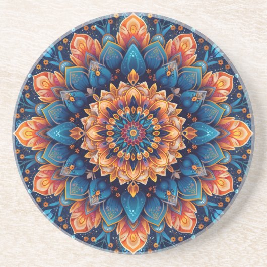 Mandala Blume Digital Art Style-23907. Getränkeuntersetzer (Vorne)