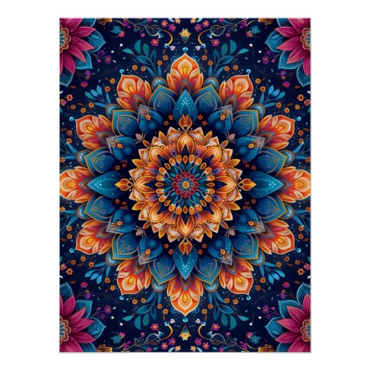 Mandala Blume Digital Art Style-23907 Poster (Vorderseite)