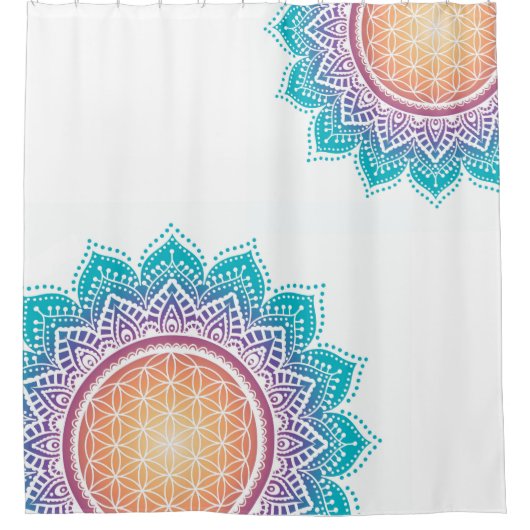 Mandala-Blume Duschvorhang (Vorderseite)