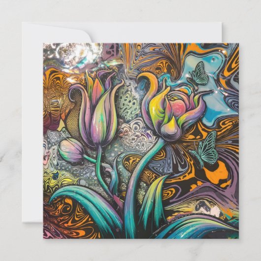 Mandala Blume Einladung (Vorderseite)