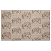 Mandala-Blume-Elefant - braun und tauglich Stoff (Fat Quarter (45,7 x 55,9 cm))